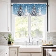 thumbnail image 3 of Christmas Tree Snowman Kitchen Curtains and Valances Set, Winter Snowflakes Blue Ombre Xmas Rod Pocket Window Valance Window Curtain Panels for Living Room Bedroom Laundry, 27.5x36in, 3 Pieces, 3 of 7