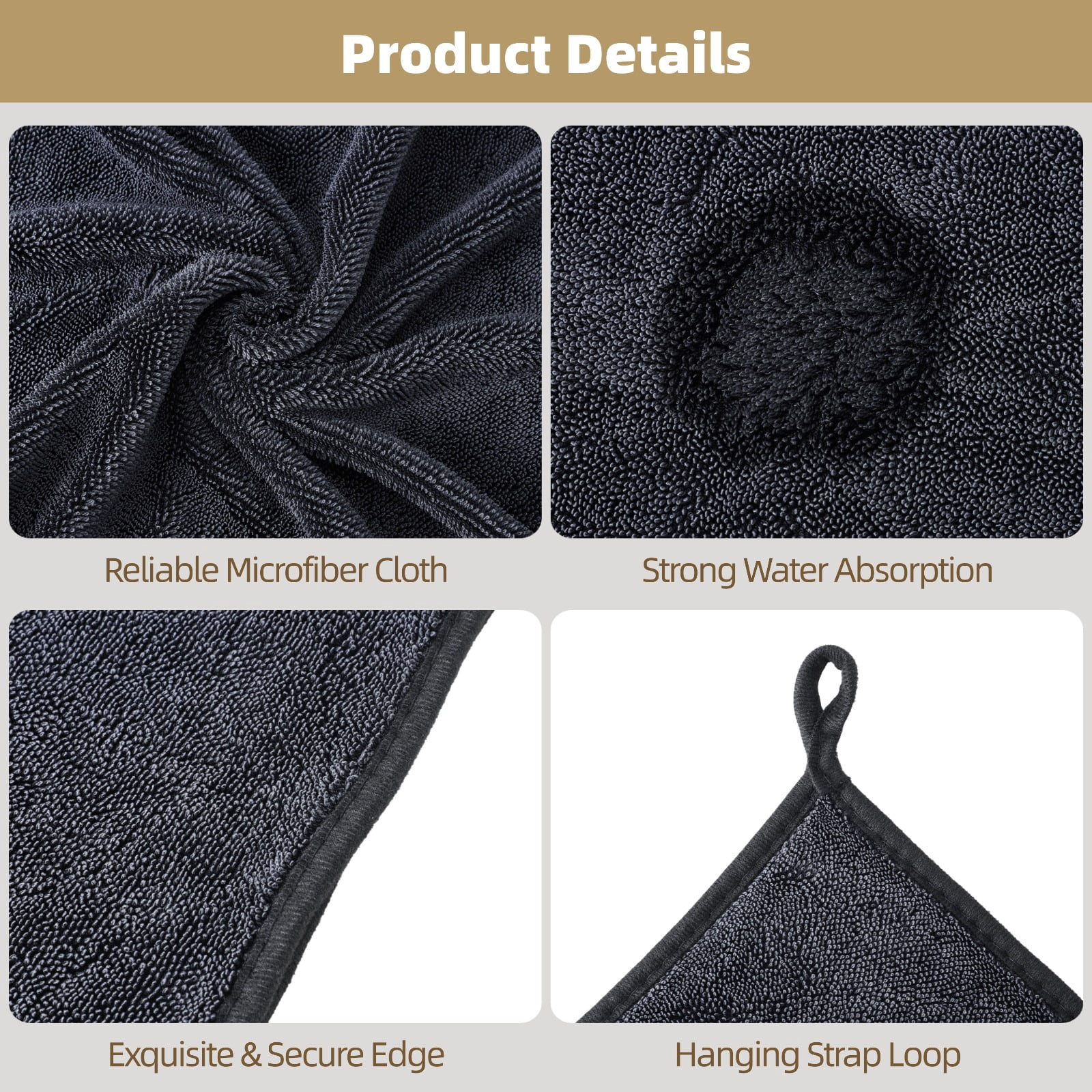 5 PCS Car Drying Towels, 24 x 35 in Shiny Wipe Towels, Large Microfiber Bathing Cleaning Towel, Super Absorbent Shower Towels, Cleaning Cloth for Window, Door, Kitchen, Car, Pet
