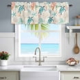 thumbnail image 5 of Window Valance for Kitchen,Summer Sea Turtle Starfish Coral Rod Pocket Curtain Valances Short Curtains Drapes Panel,Ocean Creature Retro Letter Window Treatment Topper for Living Room Bathroom, 5 of 9