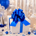 thumbnail image 5 of 12 Inch Large Pull Bow, Decorative Gift Wrapping Flower Bow for Basket Present Party Wedding Decor, Blue, 5 of 7