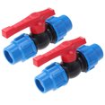 thumbnail image 1 of SHISUYAN 2 Pcs 3/4" PE Thread Ball Shutoff Aquarium for Fish Tank Flow Connector Irrigation (Blue), 1 of 8