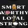 thumbnail image 3 of Disney Beauty & The Beast - Smart Worthy Loyal Strong - Women's Oversized T-Shirt, 3 of 5