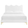 thumbnail image 6 of Modway Current Modern Performance Velvet Twin Platform Bed - White, 6 of 10