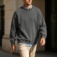 thumbnail image 5 of RongHuan Mens Sweatshirt Crewneck Long Sleeve Sweatshirts Soft Fall Winter Pullover Tops, 5 of 7