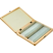BARSKA 100-Piece Prepared Microscope Slides with Wooden Case, AF11944