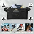 thumbnail image 2 of Slim Fanny Pack with Multiple Pockets,Small Waist Bag for Money and Phone,Running Cycling Work Hip Pack for Women and Men,Black,3346, 2 of 6