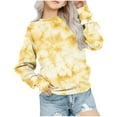 thumbnail image 2 of Girls Crewneck Oversized Sweatshirt Kids Fashion Long Sleeve Pullover Tops 1-12 Years Yellow qILAKOG Size 9-10 Years, 2 of 5