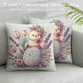thumbnail image 3 of Leisuo Spring Easter Throw Pillow Covers Cute Stand on Tulips Floral Rustic Beige Cozy Cushion Covers Decorative for Easter Party Living Room Bedroom Sofa Bed, 3 of 5