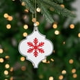 thumbnail image 2 of Northlight Wooden Bauble Christmas Ornament with Snowflake Design - 4.5" - White and Red, 2 of 4