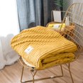 thumbnail image 4 of Clearance Under $5!Yyuenw Fleece Throw Blanket for Couch - 300GSM Soft & Warm Fluffy Yellow Blanket, Decorative and Giftable Striped Blankets for Women, Men, 40"x47", 4 of 5