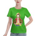 thumbnail image 1 of Women's Basic Short Sleeve T-Shirt One Piece Luffy, 1 of 6
