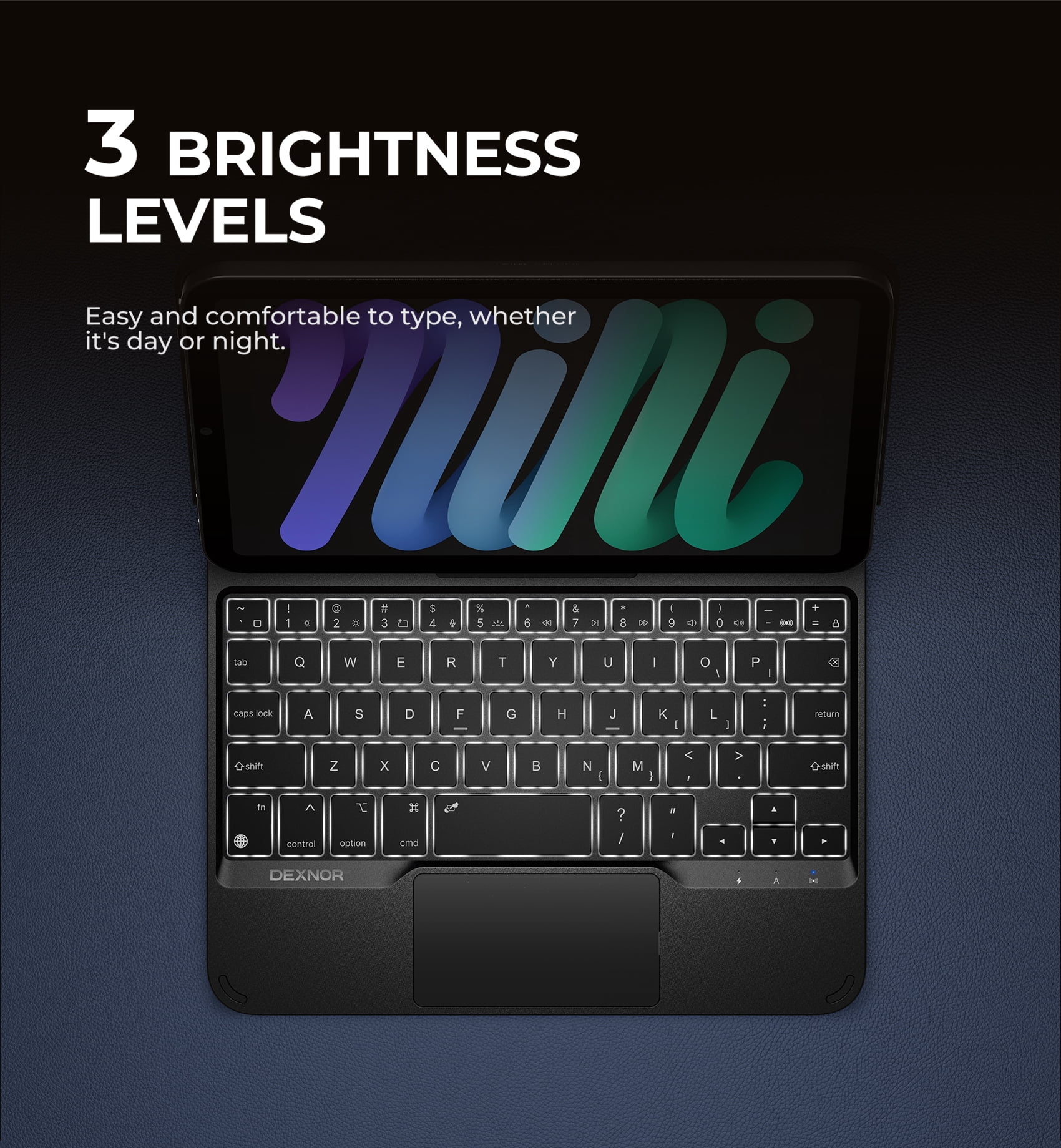 Dexnor for iPad mini 7 (A17 Pro)/Mini 6 Case with Keyboard, Magnetic Floating Cantilever Stand with Trackpad Pencil Holder Backlit Keyboard Case for iPad mini 7th(2024)/6th (2021) Generation, Black