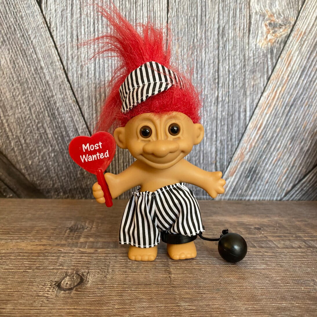 Vintage Day Troll {Most Wanted Prisoner Ball and Chain Love Troll} Russ Berrie Troll Doll Red Hair 5 inch troll Gift - Walmart.com