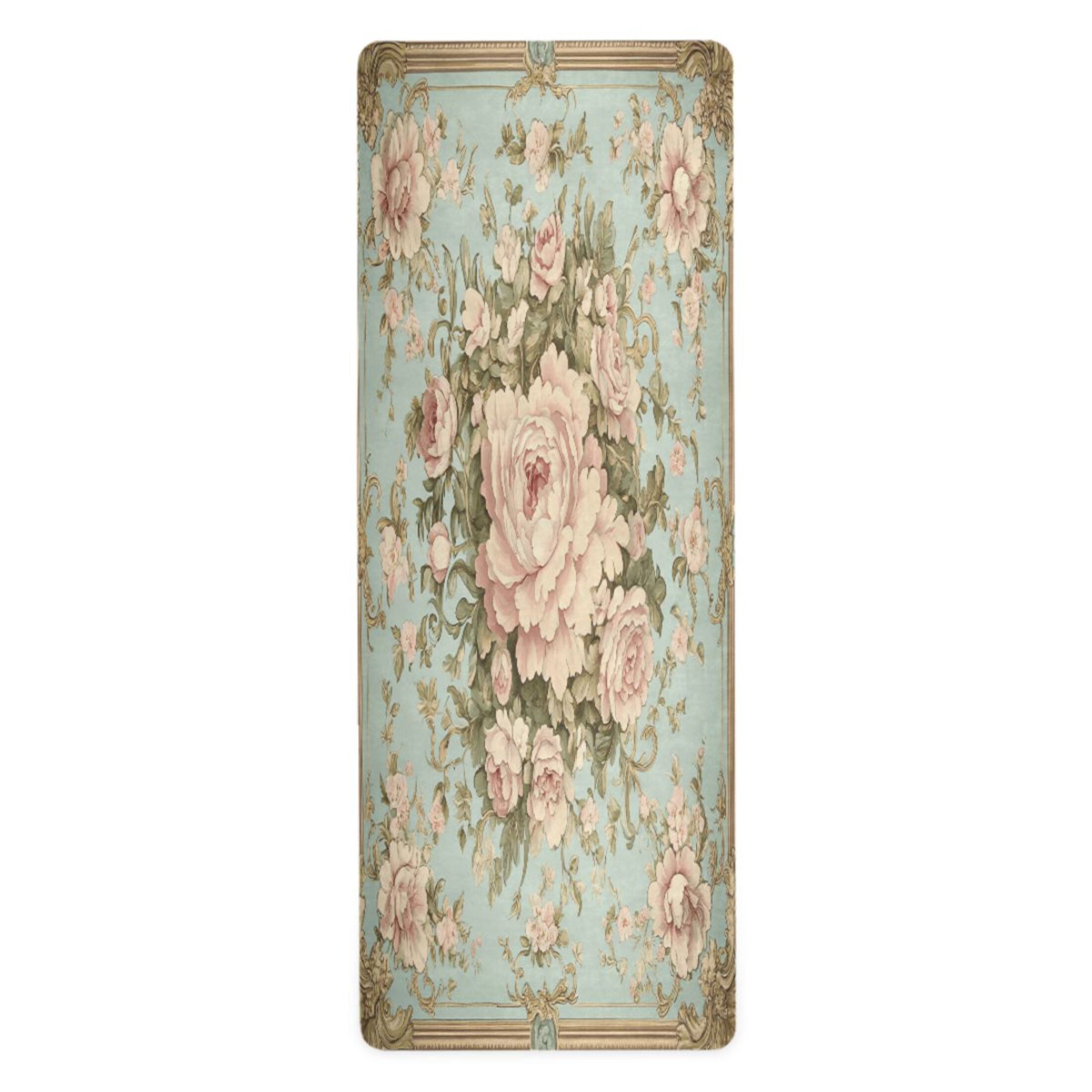 BZSMCE Yoga Mat Women Blossom Design Pattern Fitness Mat