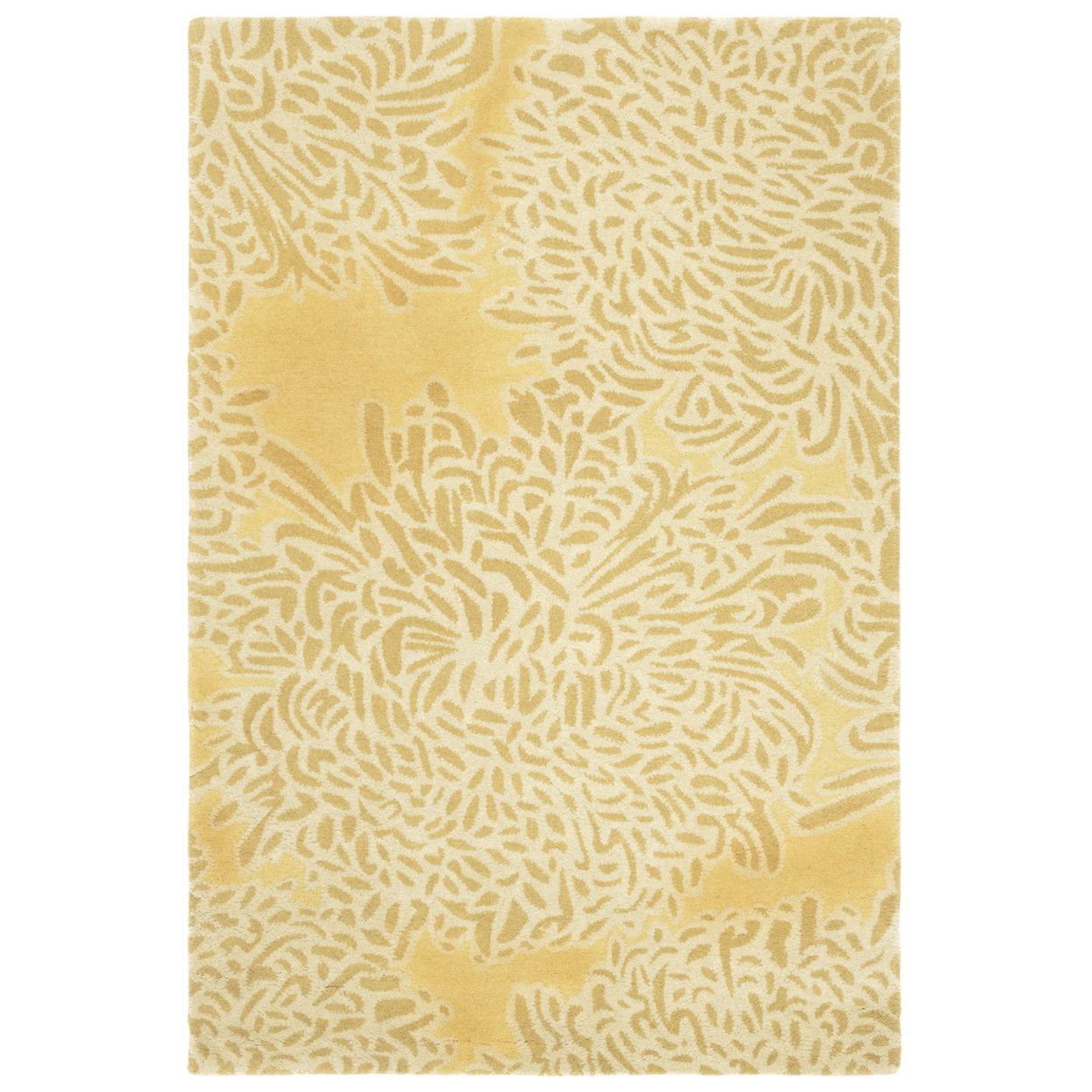 SAFAVIEH Martha Stewart Chrysanthemum Floral Wool Runner Rug, Malted, 2'3" x 8'