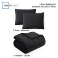 thumbnail image 3 of Mainstays 3-Piece Comforter Set, Rich Black, Double Queen, 3 of 10