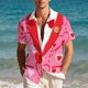 thumbnail image 4 of Blusa y camisa hawaiana de manga corta con cuello vuelto para hombre, camisa unisex informal de verano para playa, de manga corta con botones, ropa estampada divertida, blusa para hombre, 4 of 9