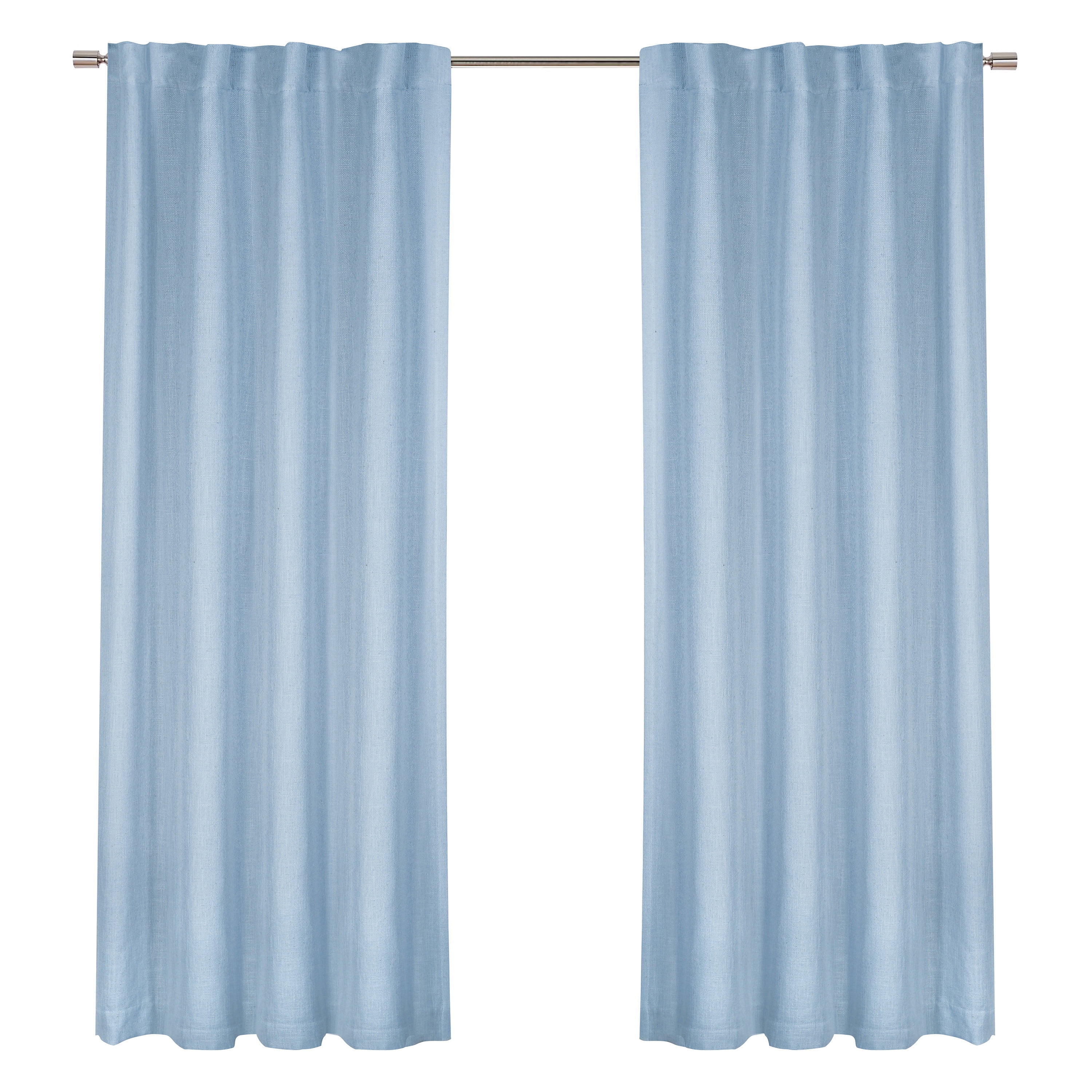 Better Homes & Gardens 100% Blackout Linen Blend Single Curtain, 50x84, Blue Water