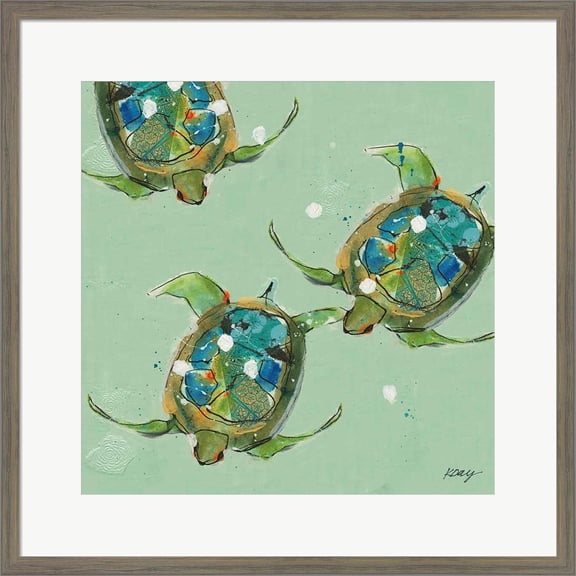 Great Art Now Sea Turtles by Kellie Day, Framed Wall Art, 22W x 22H