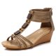thumbnail image 1 of Sandalias de cuña para mujer, sandalias de verano con dedos abiertos, informales, con tacón, sandalias de playa, zapatos de verano con plataforma, 1 of 6