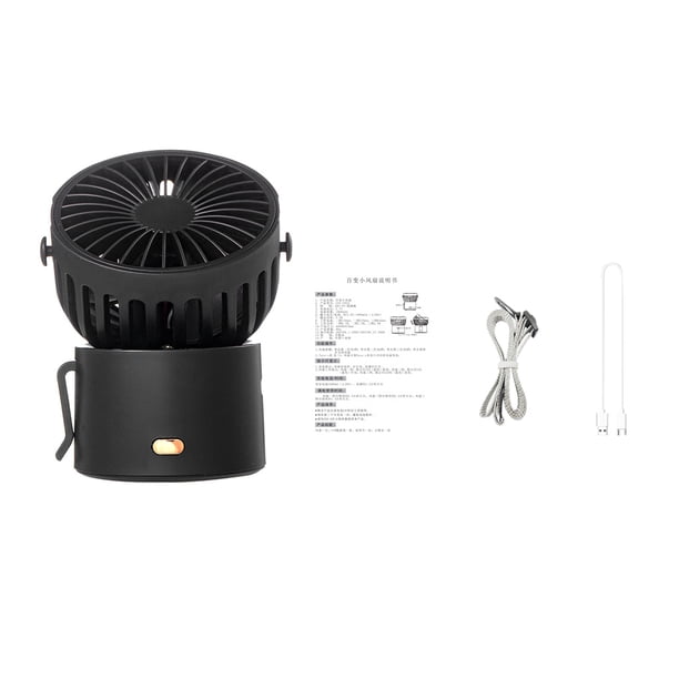 Ventilador eléctrico Mini ventilador colgante de cuello para exteriores Niveles de viento ajustables Dispositivo de enfriamiento de escritorio, Negro kenally HA004138-02B