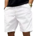thumbnail image 2 of Tauxra Men's Casual Shorts with Pockets for Summer Loose Fit Athletic Drawstring Shorts 5 Inch Inseam Workout Gym Shorts for Men Solid Color Breathable Knee Length Shorts, 2 of 5