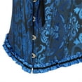 thumbnail image 5 of Corset Tops for Women Plus Size Floral Renaissance Corset Overbust Corset Lace up Corset Black Blue Size XL, 5 of 5