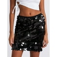 thumbnail image 3 of Michellecmm  Women's Sequin Mini Skirt Glitter Skirt Belly Dance Skirt Clubwear, 3 of 9