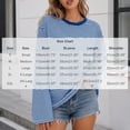 thumbnail image 4 of Women Fall Tops Women's Loose Striped Casual Fashion Crew Neck Long Sleeve Top Blue L, 4 of 7