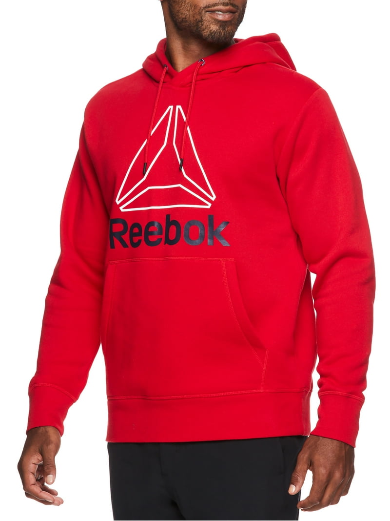 Reebok Men's Active Fleece Hoodie with Kangaroo Pocket, Up