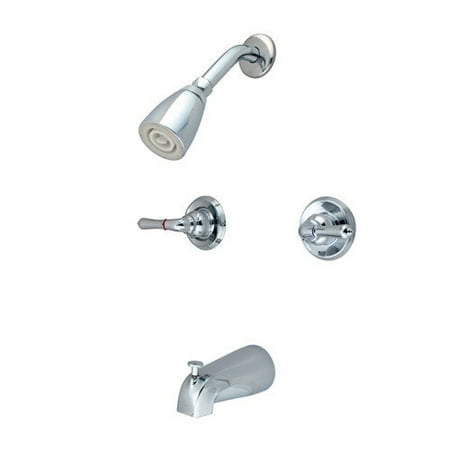 Elements of Design Diverter Tub and Shower Faucet with Modern Lever Handles