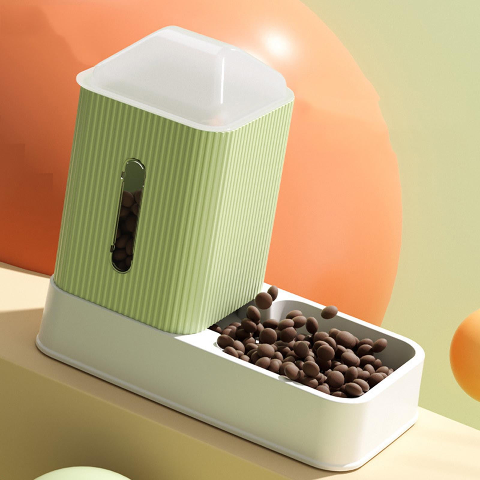 Bvdfgk 3.5L Automatic Cat Feeder Food Container Dog Feeding Bowls for Small Medium Dog Green