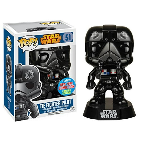 Funko POP Star Wars: Black Chrome Tie-Fighter Pilot NYCC Exclusive Action Figure