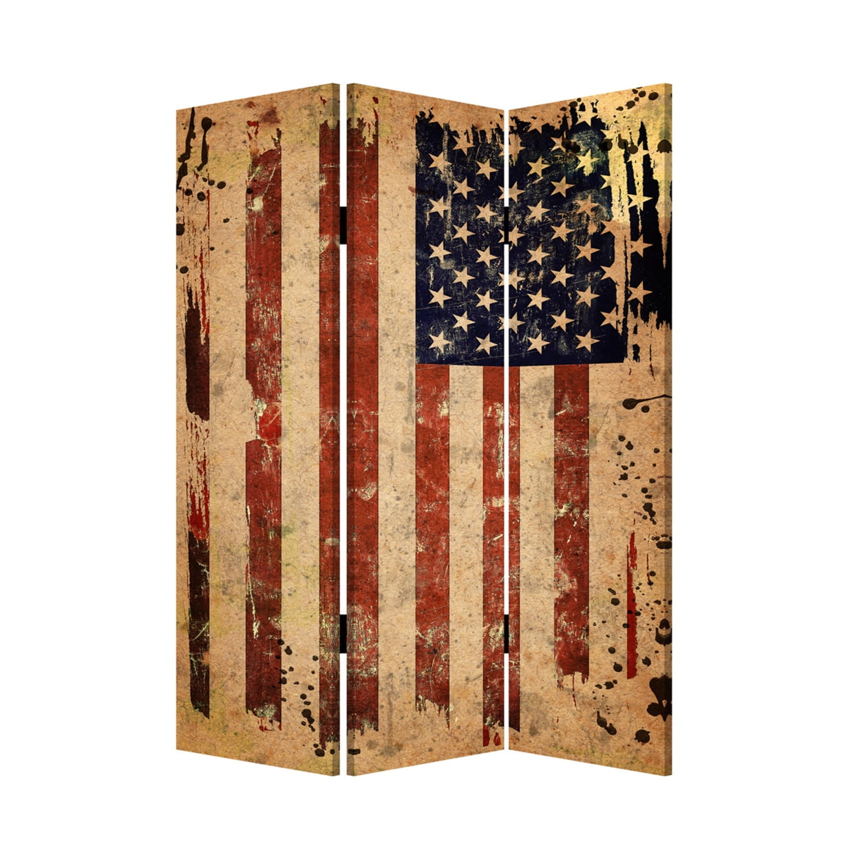 Home Decorative American Flag Screen Room Divider 3 Panel