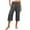 Dark Gray, variant on Horkkom Capri Pants for Women High Waisted Wide Leg Pants Pull On Loose Flowy Cropped Pants Casual Ruched Elastic Waist Yoga Pants