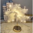thumbnail image 2 of Lámpara de Mesa CM-TOP de Plumas de Avestruz luces LED por USB decoración del hogar Blanco 28 * 30 CM, 2 of 3