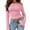 Pink, variant on Womens Off Shoulder Ribbed Knit Crop Sweaters Long Sleeve Slim Pullover Jumper Tops