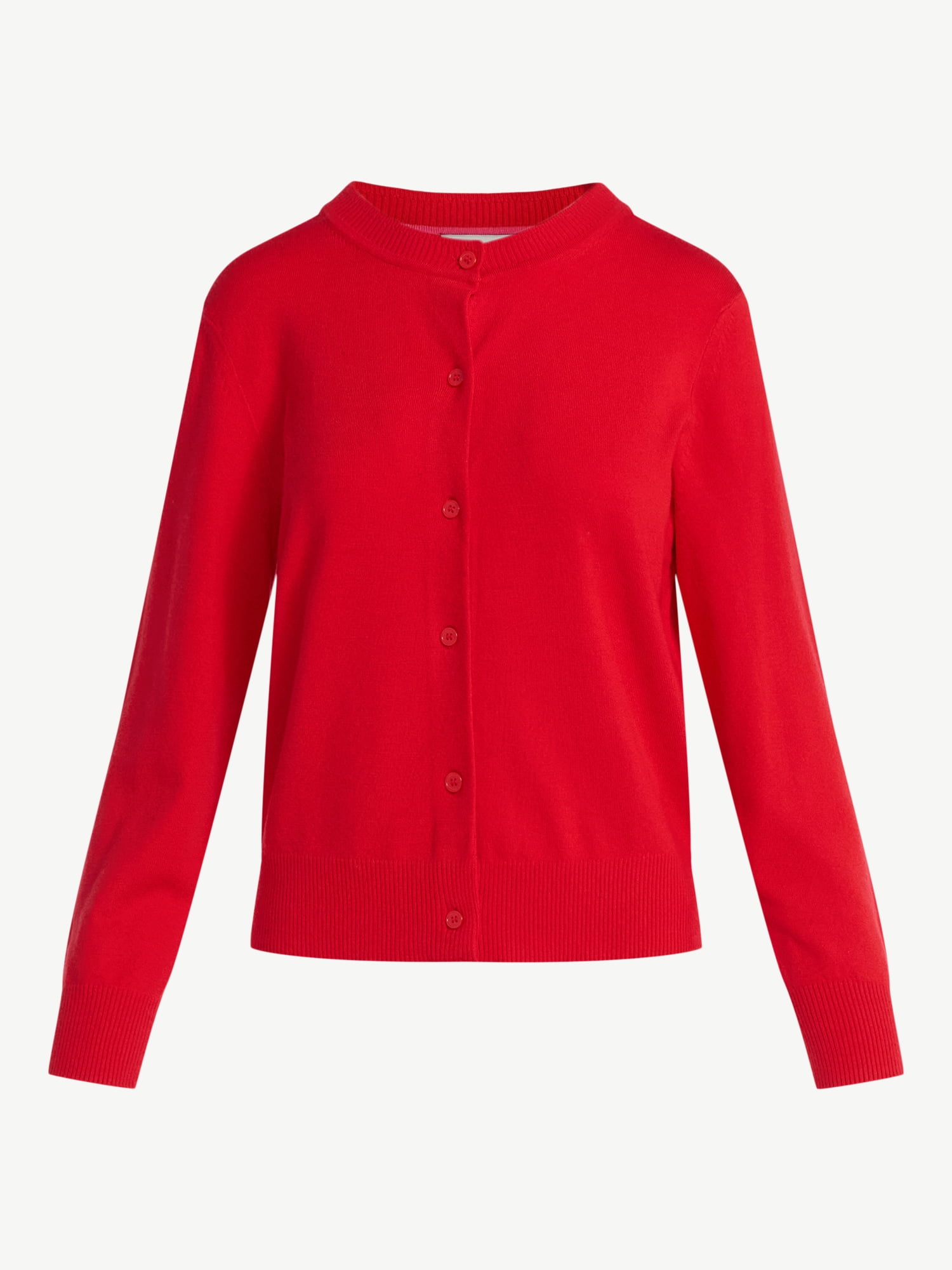 Free Assembly Women's and Women's Plus Solid, Stripe, & Print Classic Cozy Yarn Cardigan Sweater, Lightweight, Sizes XS-4X