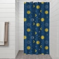 thumbnail image 2 of Blue Sun Moon Star Pattern Shower Curtain 36"x72" ,Bathroom Decorative Shower Curtains Set with 12 Hooks,Modern Waterproof Washable Shower Curtain, 2 of 6