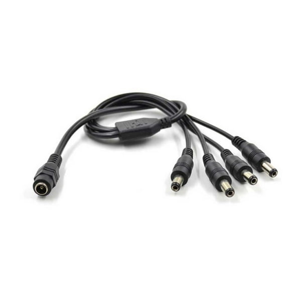 4Plug Tip Splitter 4Way Power Cord Cable For CCTV Surveillance