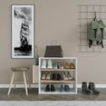 thumbnail image 3 of Ada Home Decor Furniture 3 Tier 9 Pair White Oak Manila Modern Shoe Rack, 3 of 4
