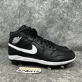 thumbnail image 4 of N I-K-E A i r-Jor-dan 1 Mid Metal Baseball Cleats Mens Sz 9.5 Black White AV5355-001, 4 of 6