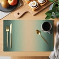 thumbnail image 2 of Green Ombre Placemats Set of 4, Modern Yellow Gradient Farmhouse Art Placemats for Dining Table, Place Mats for Kitchen Tabletop, Waterproof Wipeable Dining Table Mats Set, 2 of 9