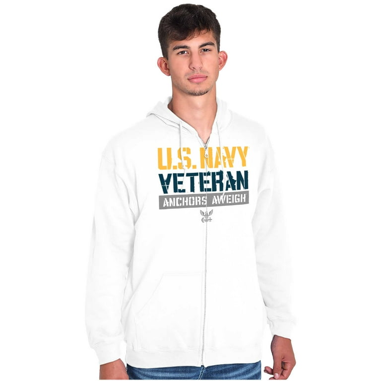 US Navy Logo Veteran Anchors Aweigh Zip Up Hoodie Men s Women s Brisco Brands M