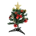 thumbnail image 4 of Fyearfly Árbol de Navidad de Mesa, 30 cm Árbol de Navidad de Mesa Mini Artificial DIY Ligero Decoraciones navideñas vívidas con Estrellas Bowknots Campanas, 4 of 5