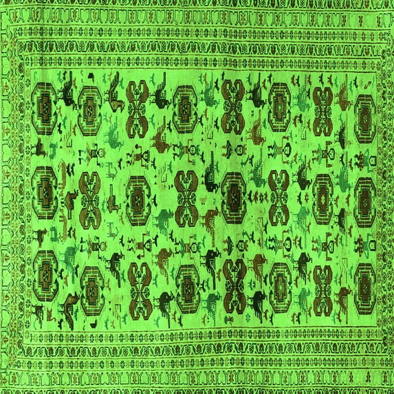 Ahgly Company Indoor Square Persian Green Traditional Area Rugs, 3' Square