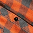thumbnail image 6 of Makaor Mens Shacket Hooded Jacket Plaid Big and Tall Button Long Sleeve Coat Fall Winter Outerwear with Pockets Orange, 6 of 6
