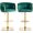 Emerald, variant on Modern Velvet Swivel Bar Stools Set of 2, Hand Woven Backrest, Comfy Adjustable Counter Height Barstools with Gold Square Base for Counter, Kitchen Island, Cafe, Pub (Set of 2, Emerald)