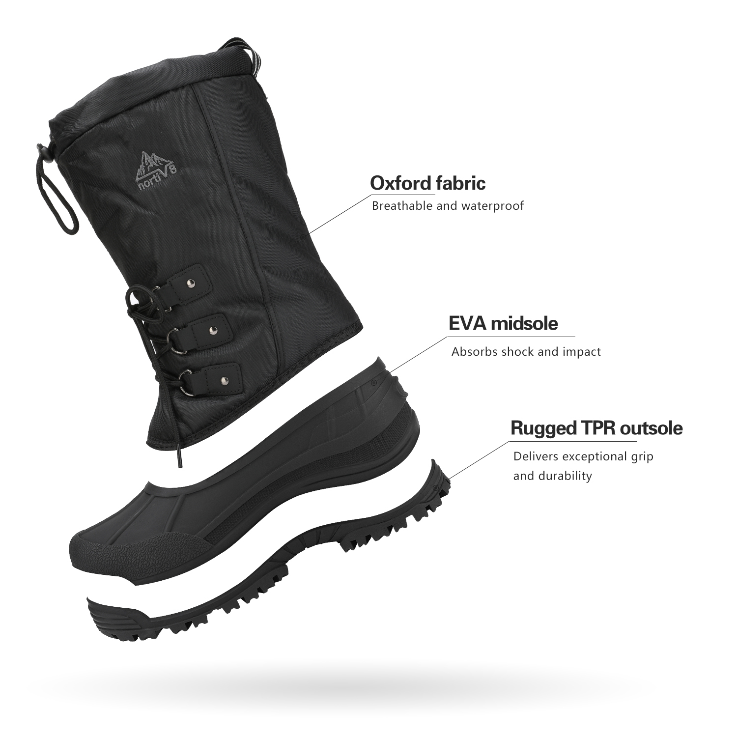 Nortiv 8 - Brandclub - Nortiv 8 Mens Snow Boots Water  display picture 2