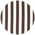 thumbnail image 3 of SAFAVIEH Montauk Saranna Striped Cotton Area Rug, Chocolate/Ivory, 6' x 6' Square, 3 of 10